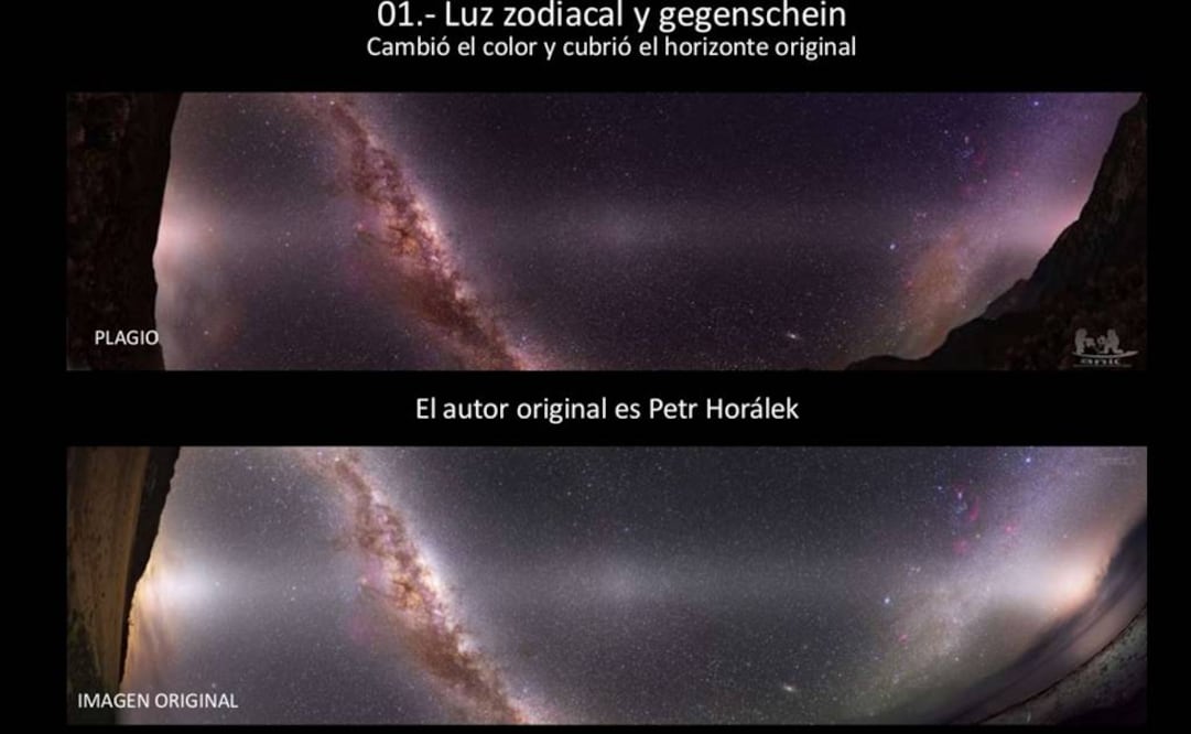 El astrofotógrafo colombiano Leonardo Delgado ha sido objeto de múltiples acusaciones de plagio. Una de ellas fue por esta imagen tomada originalmente por el astrofotógrafo checo Petr Horálek y publicada como propia por Delgado.