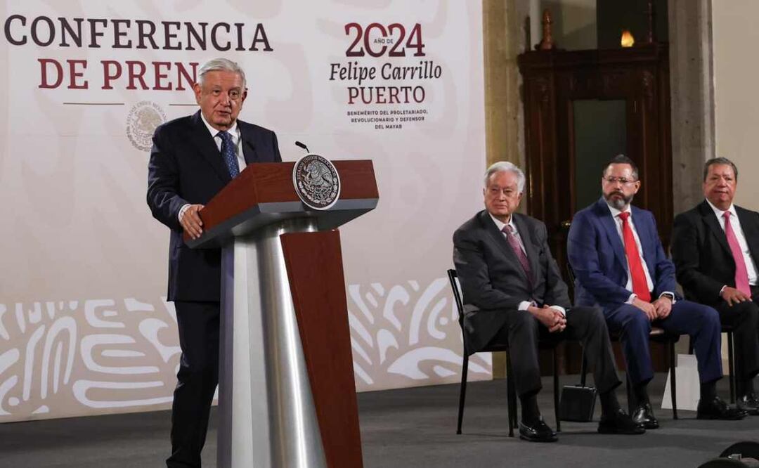 Andrés Manuel López Obrador en su mañanera del 21 de junio. Foto: Hugo Salvador. EL UNIVERSAL