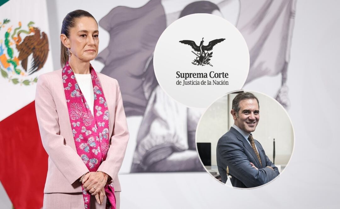 Claudia Sheinbaum se lanzó contra los ministros de la SCJN y contra Lorenzo Córdova, exconsejero presidente del INE. Foto: Diego Simón y  Germán Espinosa  / EL UNIVERSAL, captura de pantalla