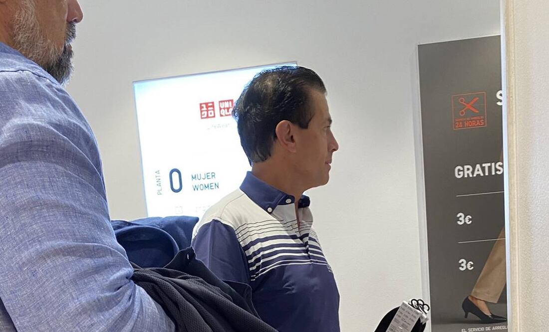 Enrique Peña Nieto en tienda de ropa en Madrid / Foto: Tomada de X @FerContrerasss