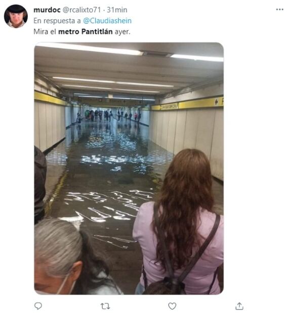 VIDEOS: Lluvia deja encharcamientos e inundaciones en paradero Pantitlán del Metro CDMX 