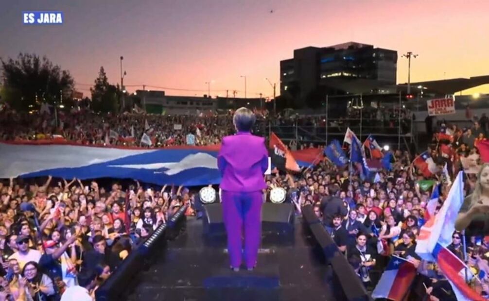 Jeanette Jara durante su cierre de campaña. (11/11/25) Foto: X captura de pantalla
