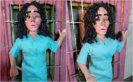 Apoyan a Paola Suárez... con una piñata con todo y marcas de violencia