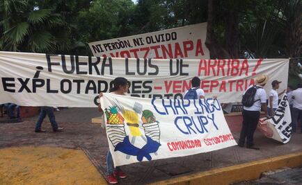 Protestan en Mérida a dos años del caso Ayotzinapa