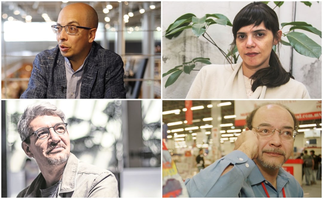 Jorge Volpi. Foto: Irvin Olivares/EL UNIVERSAL; Valeria Luiselli. Foto: Germán García/EL UNIVERSAL; Emiliano Monge. Foto: Germán Espinosa/EL UNIVERSAL y Óscar de la Borbolla. Foto: Eduardo Loza/EL UNIVERSAL