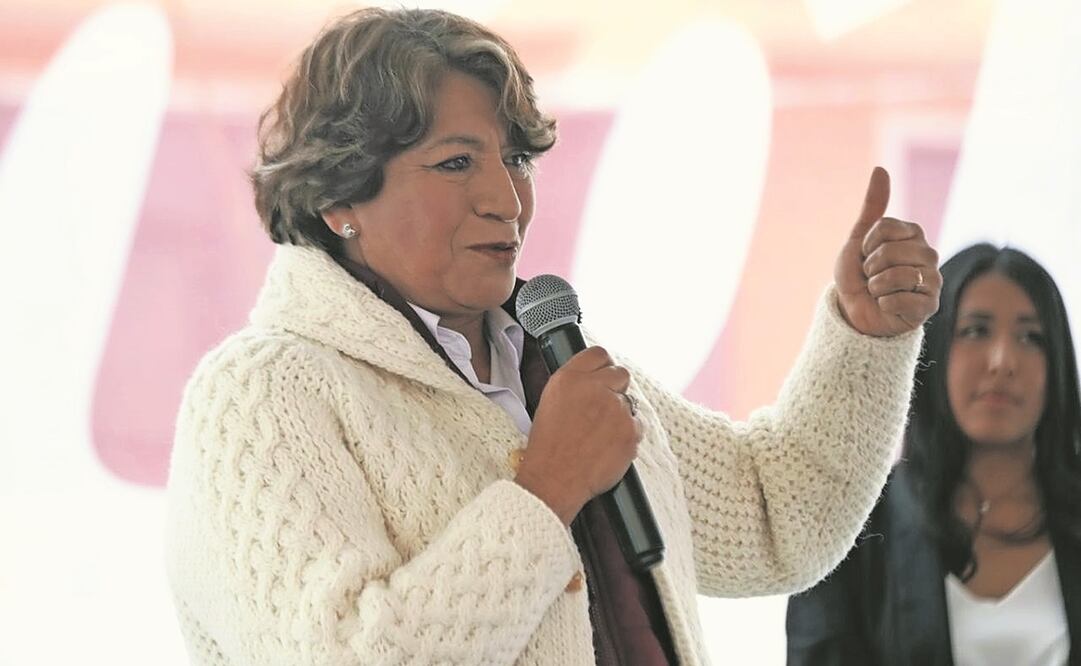 La precandidata de Morena, Delfina Gómez, dijo durante un mitin en Tianguistenco que ha recorrido todo el Edomex. Foto: ESPECIAL