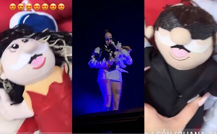 Nicki Nicole recibe peluches del Dr. Simi en la Feria de León y así los presume