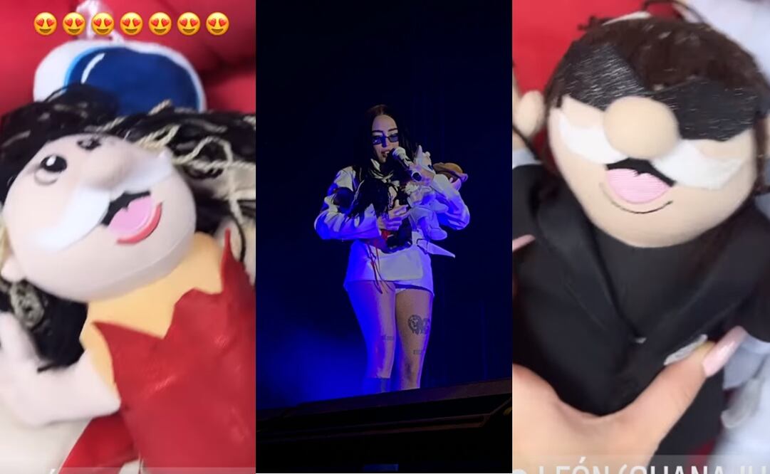 Nicki Nicole y sus peluches del Dr. Simi. Foto: Tomada de redes