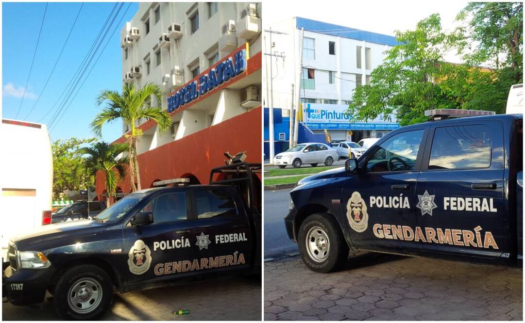 Los vehículos y elementos llegaron al hotel “Batab”, localizado en la avenida Chichén Itzá, en la zona centro de la ciudad. (Fotos: Especiales)