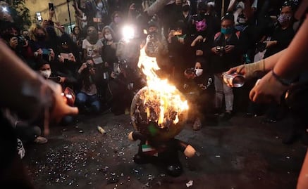 AMLO acusa que prensa no reportó quema de su imagen… pero reportes dan cuenta que sí