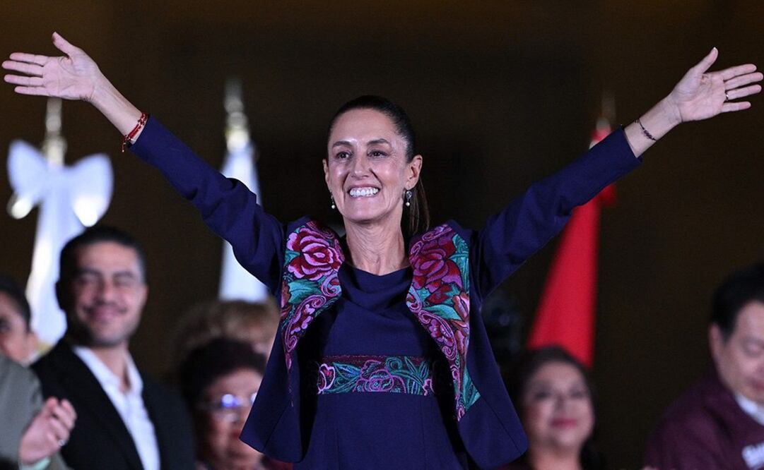 La candidata de la coalición Sigamos Haciendo Historia, Claudia Sheinbaum, tras su triunfo en las elecciones presidenciales. Foto: CARL DE SOUZA. AFP