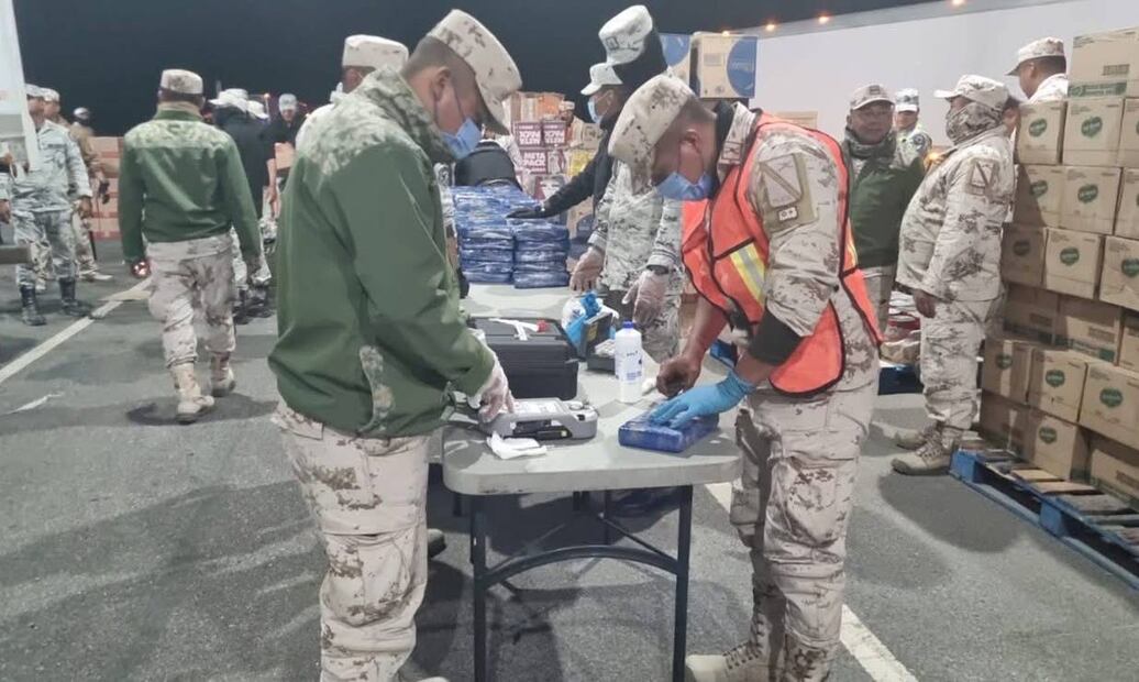 Aseguran 380 kilos de cocaína en Puesto Militar de San Luis Río Colorado, Sonora (06/02/2025). Foto: Especial
