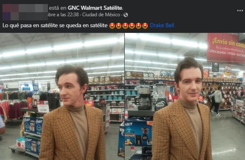 Drake Bell en un supermercado de México. Captura vía facebook.