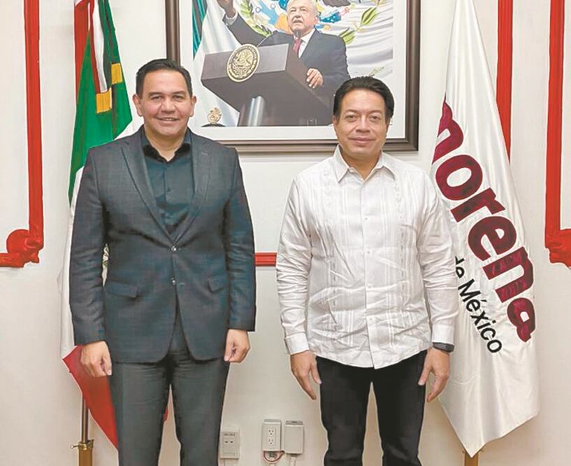 Cruz Pérez Cuéllar se reunió con el líder de Morena, Mario Delgado, en un encuentro en el que estuvieron presentes aspirantes a las gubernaturas del país, el pasado 27 de noviembre. Foto: TWITTER