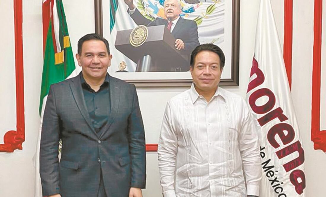 Cruz Pérez Cuéllar se reunió con el líder de Morena, Mario Delgado, en un encuentro en el que estuvieron presentes aspirantes a las gubernaturas del país, el pasado 27 de noviembre. Foto: TWITTER