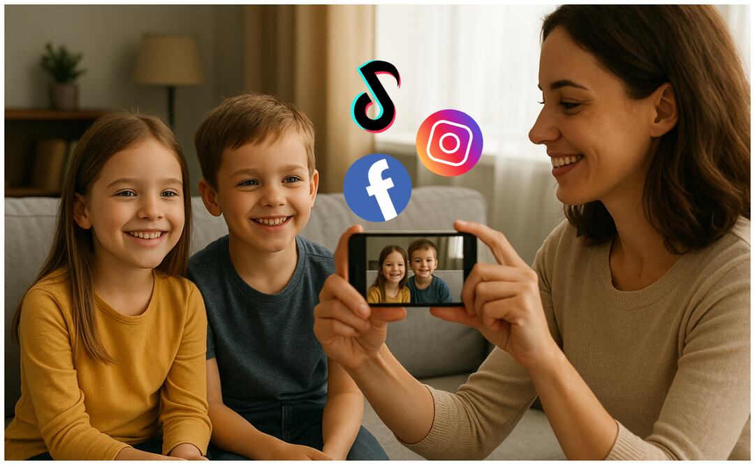 ¿Que es el sharenting?; lanzan alerta a padres de familia en este regreso a clases ante la riesgosa práctica. Foto: Generada con IA