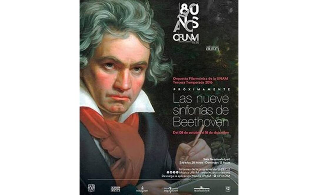 Beethoven compuso su primera sinfonía entre 1799 y 1800, cuando tenía 30 años. Continuó sumando piezas a este género hasta su muerte, ocurrida en 1827. FOTO: Ofunam.