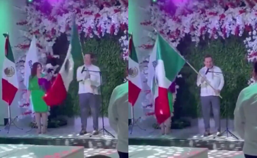 Tunden a diputado de Morena por error tras Grito de Independencia. Foto: Captura de video