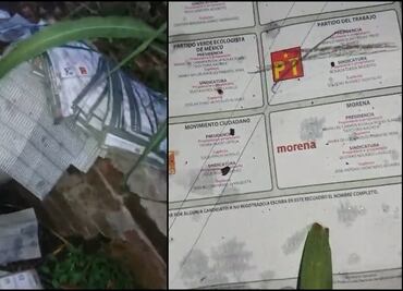 Hallan boletas tiradas entre cañales marcadas a favor del PT en Veracruz; candidato ocupa la tercera posición