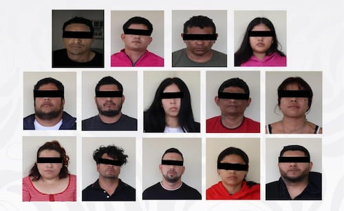 Detienen a 14 presuntos integrantes de una célula delictiva dedicada al secuestro en Veracruz (21/02/2026). Foto: Especial