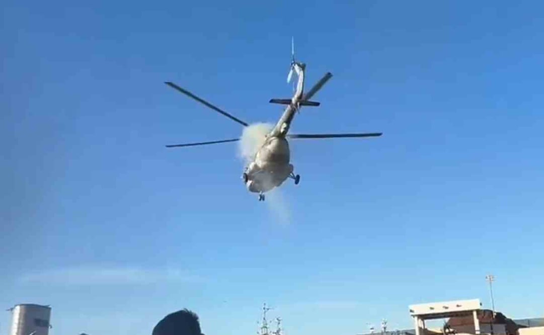 Falla en helicóptero de la Marina en Mazatlán, Sinaloa/ Captura de pantalla