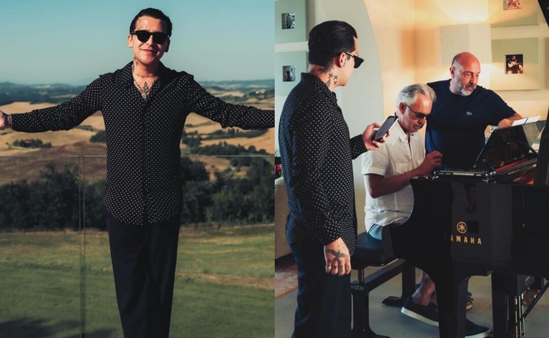 Christian Nodal viajó a Italia para actuar junto al tenor Andrea Bocelli.
Fotos: Instagram