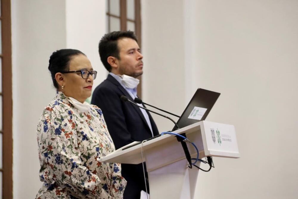 Rosa Icela Rodríguez, titular de gobernación de la CDMX en conferencia de prensa. Foto: Especial