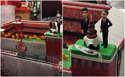 Celebran a Peña Nieto con pastel del estadio del Toluca