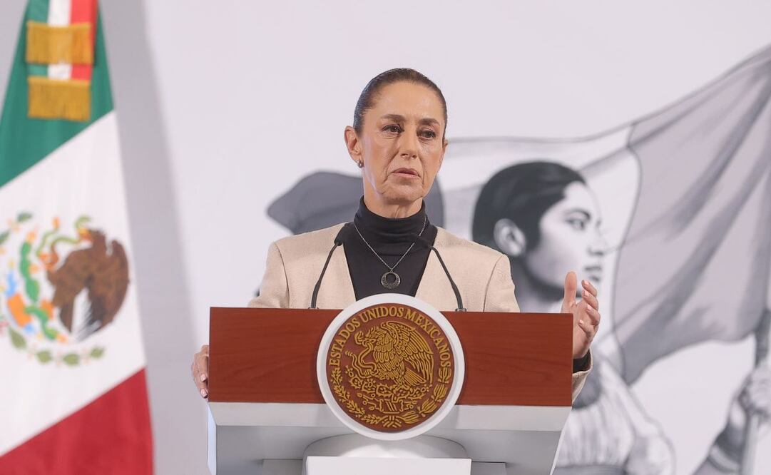 Claudia Sheinbaum, presidenta de México, durante la mañanera del 11 de marzo del 2025 en Palacio Nacional. Foto: Gabriel Pano / EL UNIVERSAL