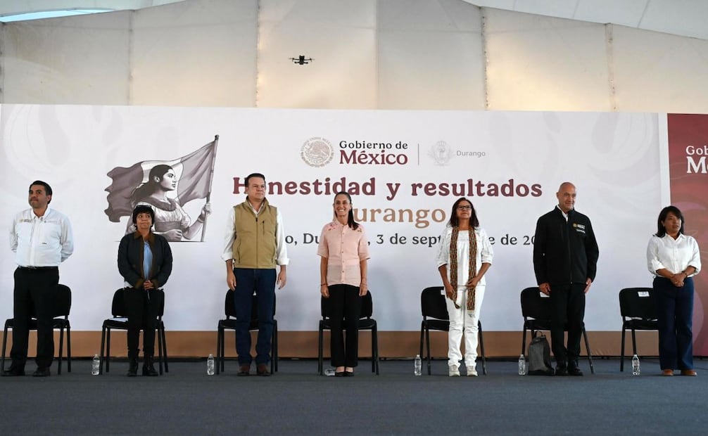 La presidenta de México, Claudia Sheinbaum, en Durango el 03 de septiembre de 2026, para la presentación del informe "Honestidad y Resultados". Foto: Presidencia de México