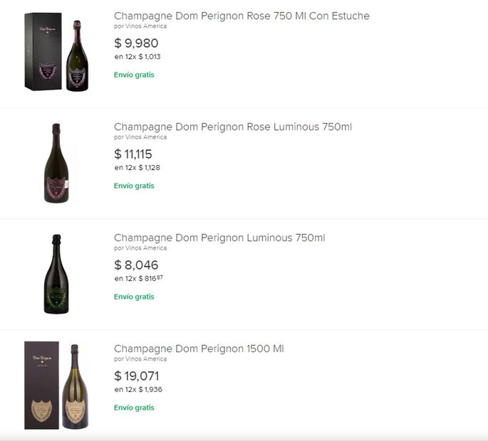 Dom Perignon Lady Gaga. Foto: Mercado Libre