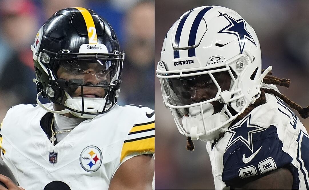Justin Fields, quarterback de los Pittsburgh Steelers y CeeDee Lamb, receptor de los Dallas Cowboys - Fotos: AP