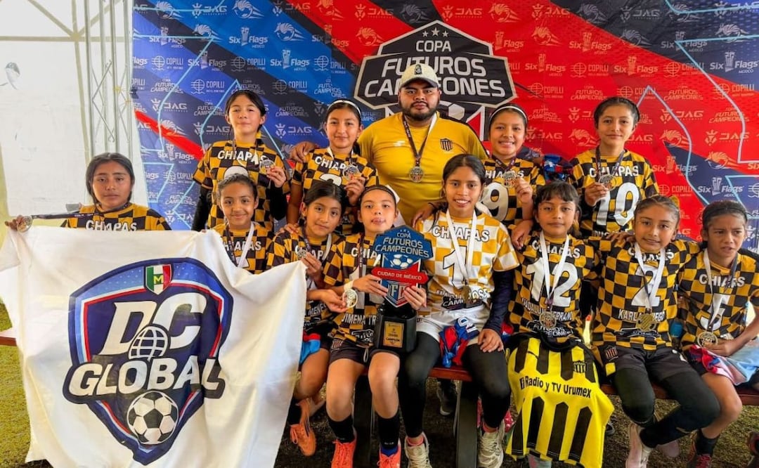 Niñas futbolistas de Chiapas buscan llegar a torneos en Dinamarca y Suecia. Marzo 2026. Foto: Especial