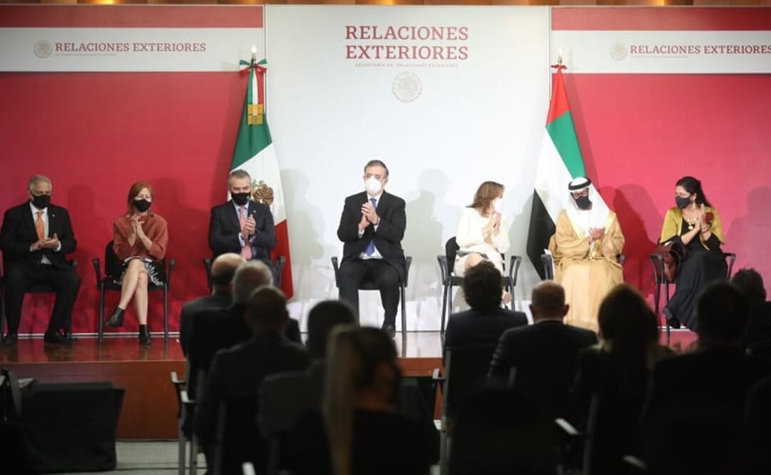 Marcelo Ebrard participó en la presentación del Pabellón México en la Expo Dubai 202. Foto: Germán Espinosa / EL UNIVERSAL