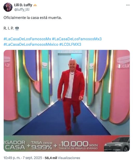 Memes de la sexta gala de eliminación en La Casa de Los Famosos 2025. Foto: X