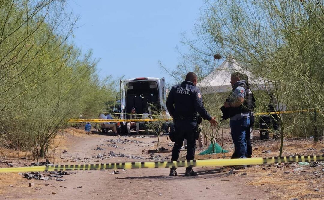 El hallazgo de fosas clandestinas en Sinaloa ocurrió en tierras agrícolas, cercanas al ejido Mezquitillo Dos, en la sindicatura de Costa Rica, Culiacán (22/04/2025). Foto: Cortesía