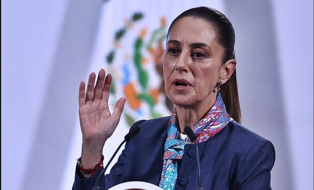 La presidenta Claudia Sheinbaum Pardo durante la mañanera del 4 de septiembre de 2025. Foto: Berenice Fregoso/EL UNIVERSAL