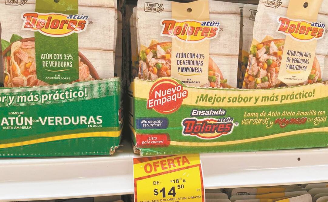 En un recorrido de EL UNIVERSAL se observó que los empaques de atún ya cambiaron sus etiquetas. Foto: Ivette Saldaña. EL UNIVERSAL