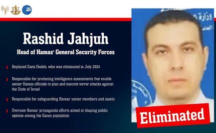 Ejército israelí afirma haber matado a jefe de la seguridad interna de Hamas en Gaza; van 506 palestinos muertos por ataques