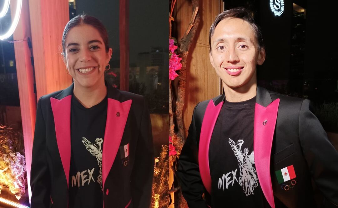 Alejandra Orozco y Emiliano Hernández posan con el uniforme de gala  FOTO: ARTURO SANGUINO - EL UNIVERSAL