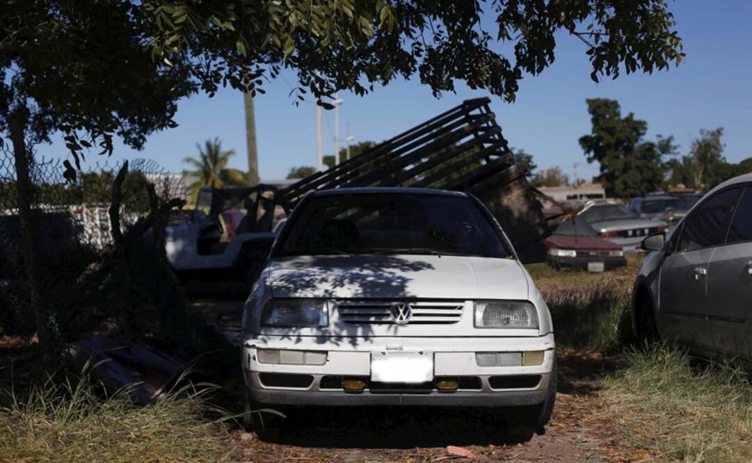One of the cars used by drug lord "El Chapo" is pictured inside a car impound in Los Mochis. (Photo: Reuters)