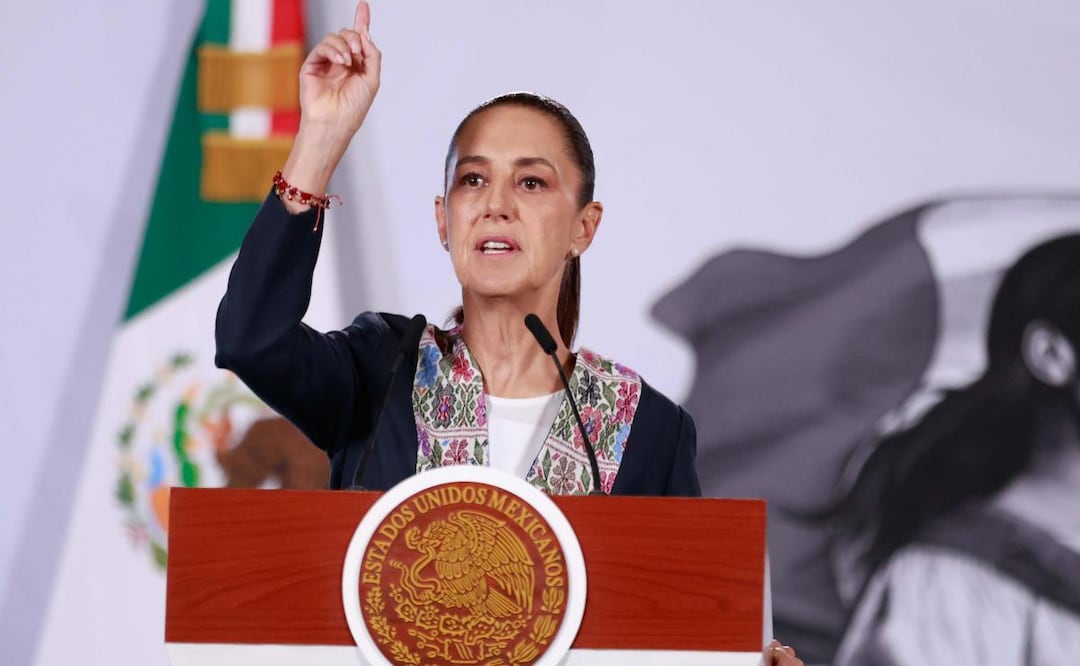 Presidenta Claudia Sheinbaum durante la “Mañanera del Pueblo” del 2 de julio de 2026 en Palacio Nacional. Foto: Diego Simón Sánchez/ EL UNIVERSAL