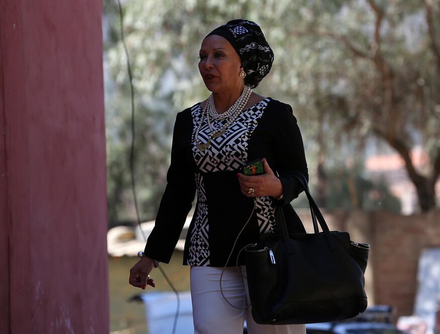 Piedad Córdoba al asistir a un encuentro con la prensa en junio de 2017, en Tiquipaya, Bolivia. Foto: EFE