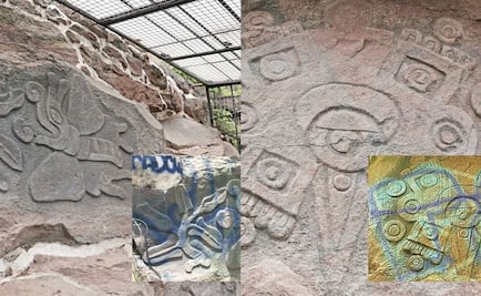 Limpian grafitis de grabados prehispánicos en Xochimilco