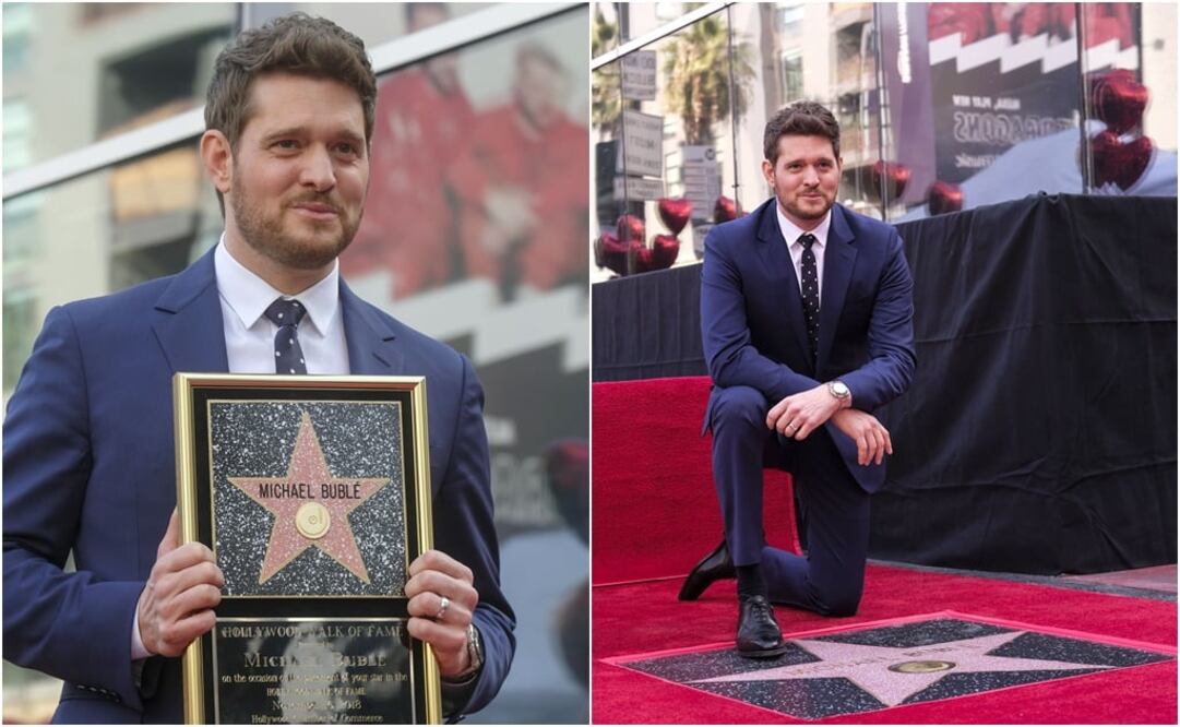 Michael Bublé recibe estrella en el Paseo de la Fama FOTO: Xinhua y AFP 