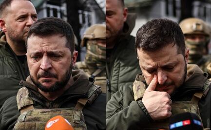 Así reaccionó Volodimir Zelensky al llegar a Buchan, ciudad masacrada por tropas rusas