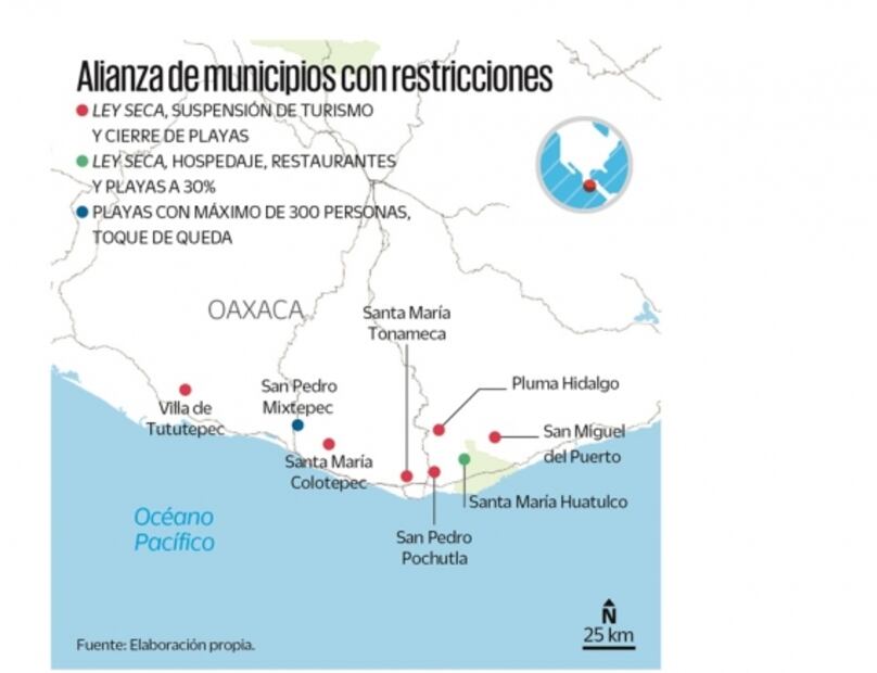 Puerto Escondido, el turismo que huyó ante el Covid-19