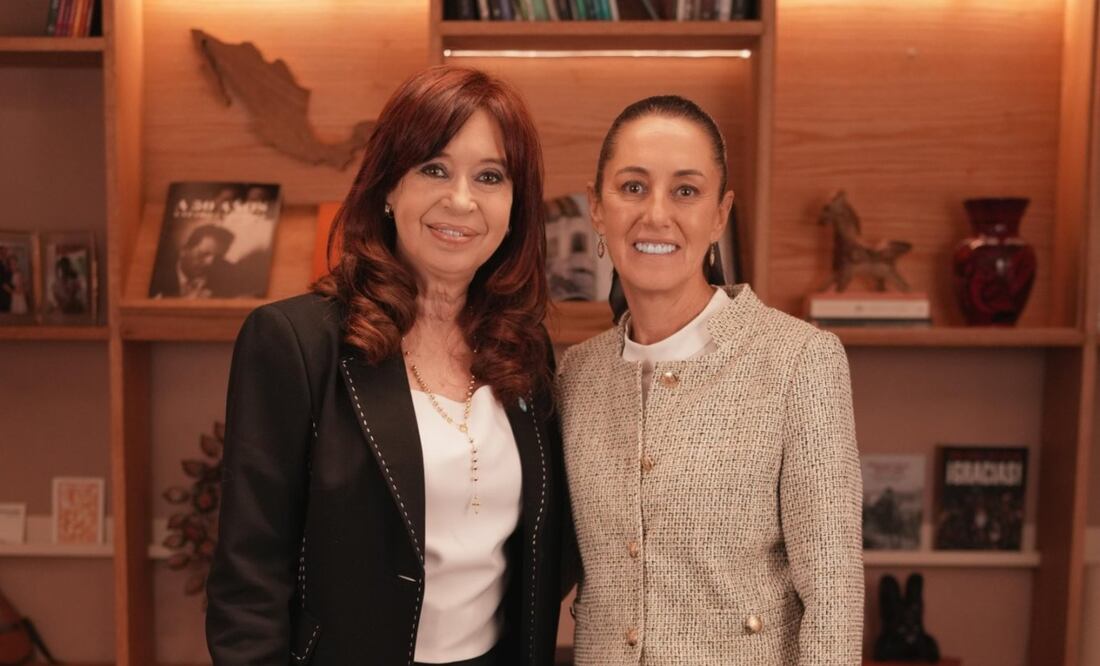 Claudia Sheinbaum, se reunió con la expresidenta de Argentina, Cristina Kirchner, para hablar sobre la "importancia de sostener gobiernos que representen a sus pueblos". Foto tomada de la la cuenta de X @Claudiashein