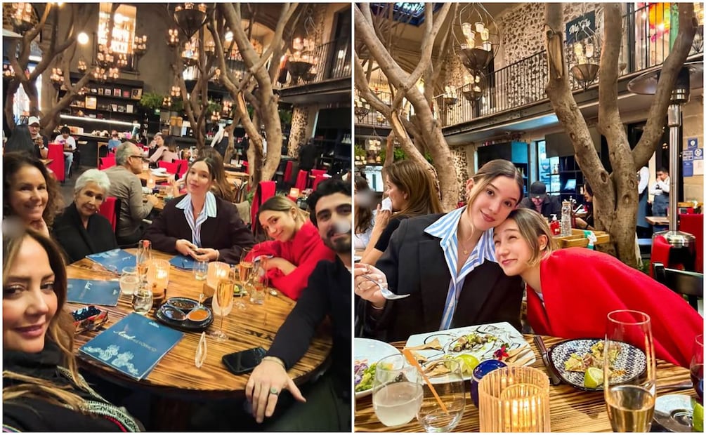 Andrea Legarreta, feliz junto a sus hijas Mía y Nina, y con su novio Luis Carlos Origel.