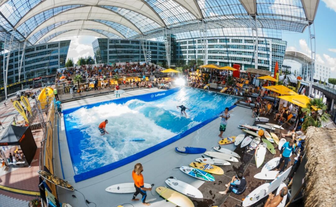 Alberca de olas para surfear en verano. (Foto: Cortesía Munich Airport) 
